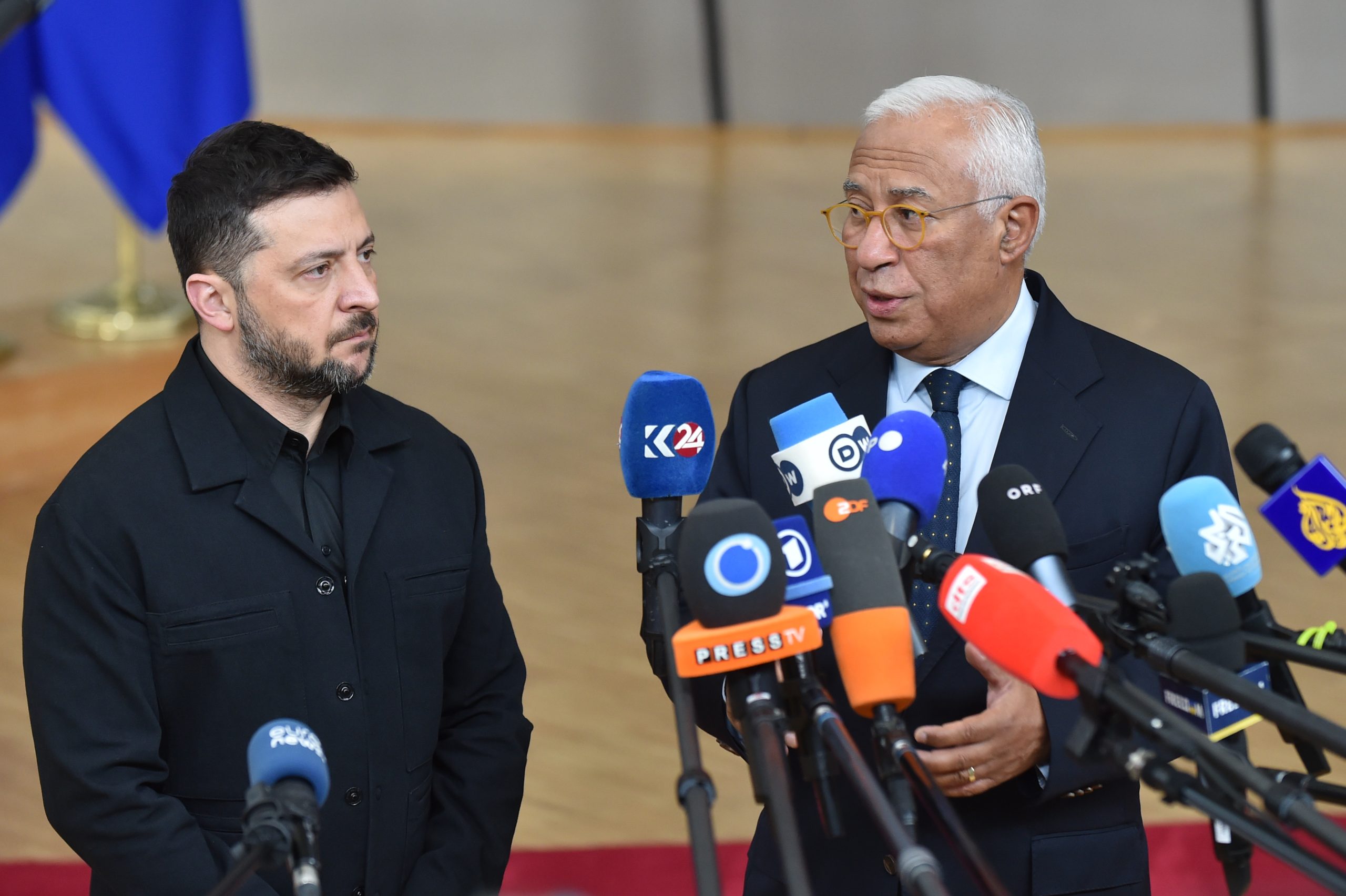 Volodimir Zelenski și Antonio Costa, opinie comună cu privire la implicarea Europei în negocierile de pace. Președintele ucrainean: Este important ca aceasta să aibă o voce puternică Volodimir Zelenski și Antonio Costa, opinie comună cu privire la implicarea Europei în negocierile de pace. Președintele ucrainean: Este important ca aceasta să aibă o voce puternică