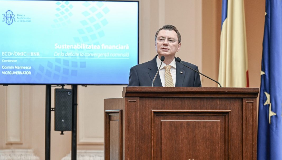 Viceguvernatorul BNR Cosmin Marinescu: România are mare nevoie de revigorarea creșterii economice, care să tempereze inclusiv deficitele și povara datoriei publice Viceguvernatorul BNR Cosmin Marinescu: România are mare nevoie de revigorarea creșterii economice, care să tempereze inclusiv deficitele și povara datoriei publice